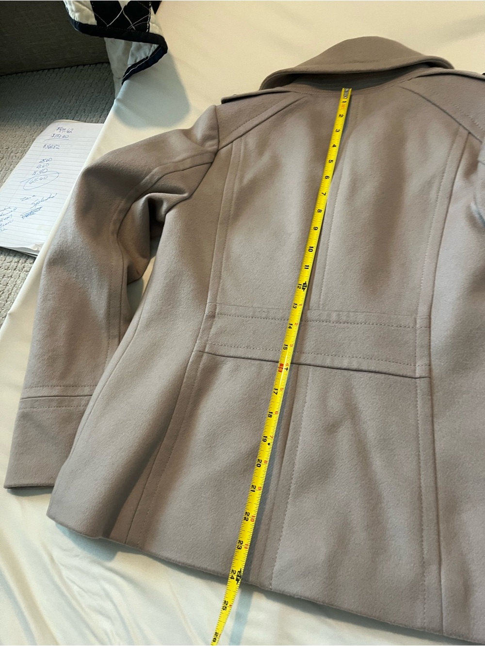J. Crew Women's Double-Breasted Pea Coat in Light Taupe - Picture 5 of 15